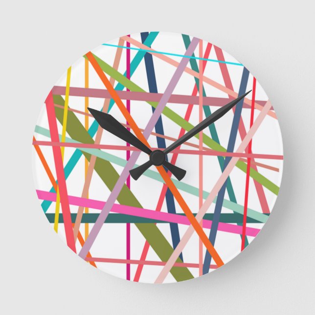 Horloge Ronde Colorful Lines  (Recto)