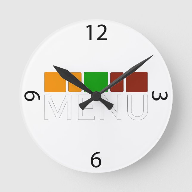 Horloge Ronde Colorful Squares Menu Text Graphic (Recto)