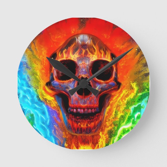 Horloge Ronde Colour Skull (Recto)