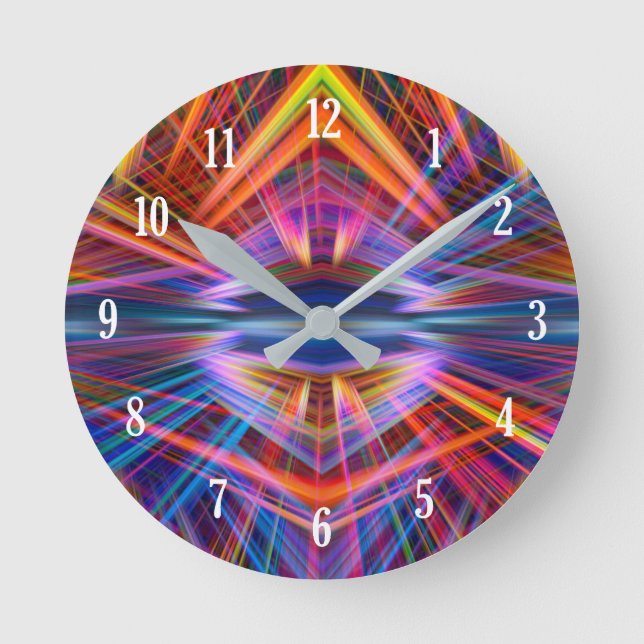 Horloge Ronde Colourful light beams (Recto)