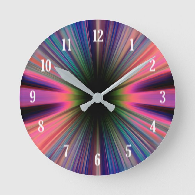 Horloge Ronde Colourful sunburst rays (Recto)