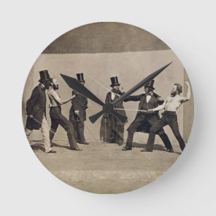 Horloge Ronde Combat en duel (photo)