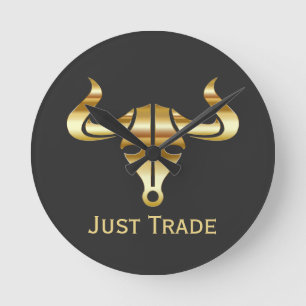 Horloge Ronde Commerce Gold Bull Just