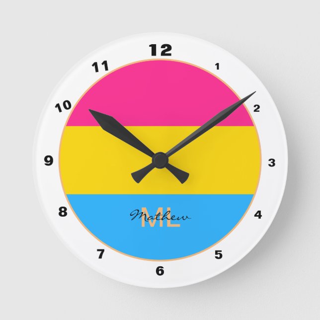 Horloge Ronde Communauté de drapeau et de fierté transexuelle /  (Recto)