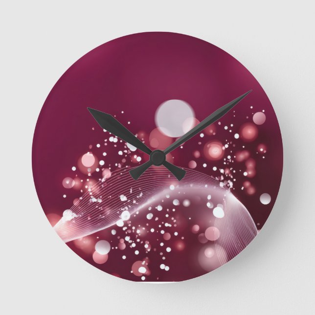 Horloge Ronde compact mirror Elegant Pink and White Design (Recto)