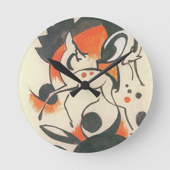 Horloge Ronde Composition avec deux cerfs par Franz Marc (Recto)