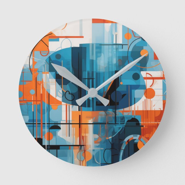 Horloge Ronde Composition géométrique Abstraite (Recto)