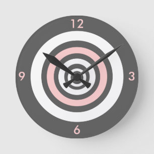 Horloge Ronde Concentrique - rose