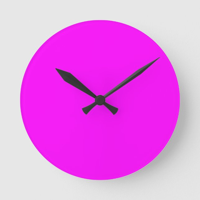 Horloge Ronde Concepteur Customisé couleur rose chaud (Recto)