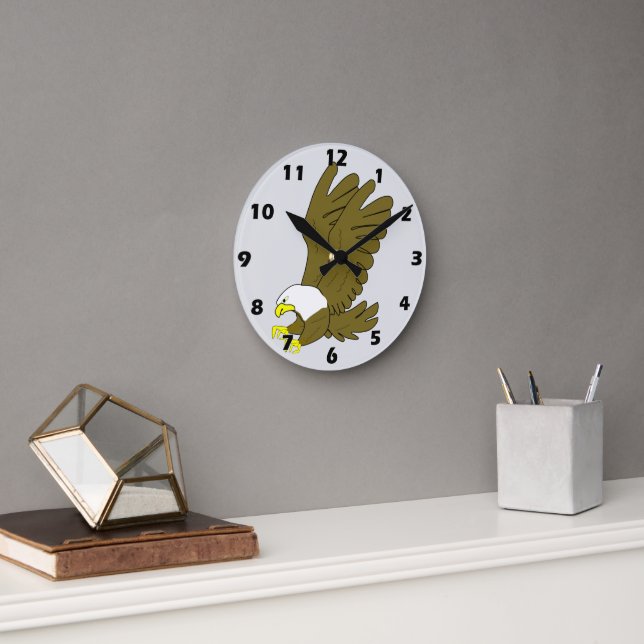 Horloge Ronde Conception d'aigle chauve (Bureau)