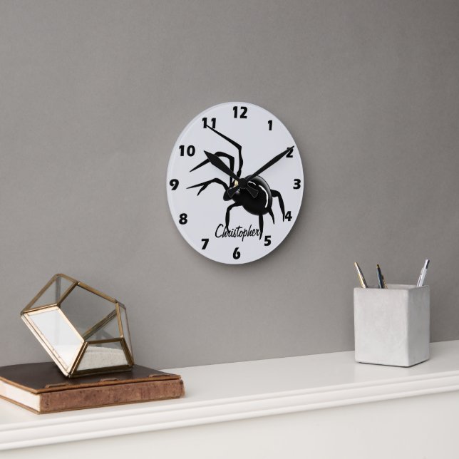 Horloge Ronde Conception d'araignée personnalisée (Bureau)