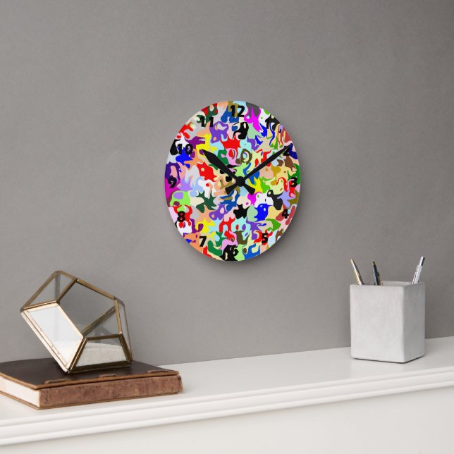 Horloge Ronde Conception d'art abstrait coloré (Bureau)