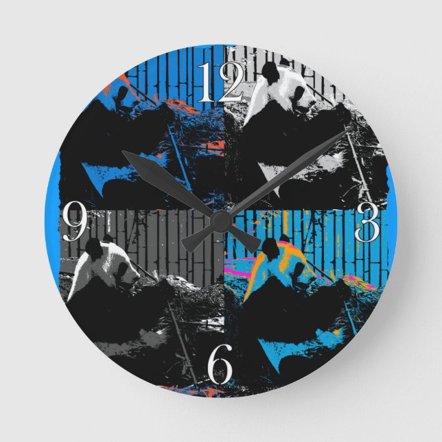 Horloge Ronde Conception d'art moderne multi-panneaux d'ours Pan (Recto)