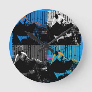 Horloge Ronde Conception d'art moderne multi-panneaux d'ours Pan