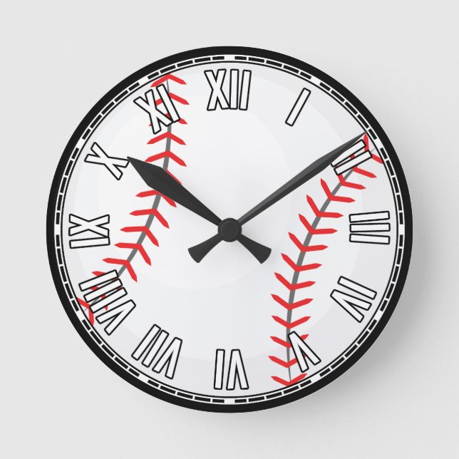 Horloge Ronde Conception de baseball  (Recto)