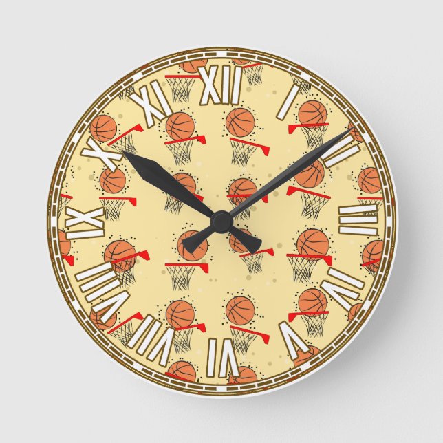 Horloge Ronde Conception de basket-ball (Recto)