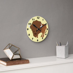 Horloge Ronde Conception de bison