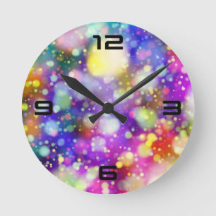 Horloge Ronde Conception de Bokeh Abstraite
