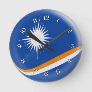 Horloge Ronde Conception de bulle de drapeau du Marshall Islands