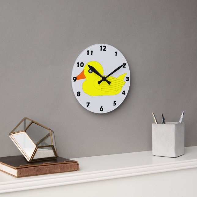 Horloge Ronde Conception de canard jaune (Bureau)