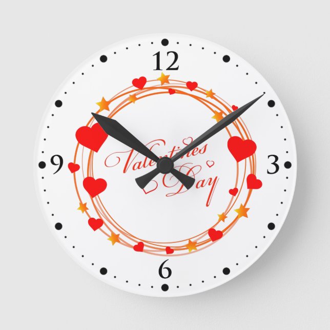 Horloge Ronde Conception de cercle de la Saint-Valentin-25695 (Recto)