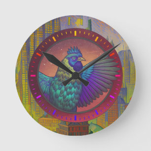Horloge Ronde Conception de cercle de poulet