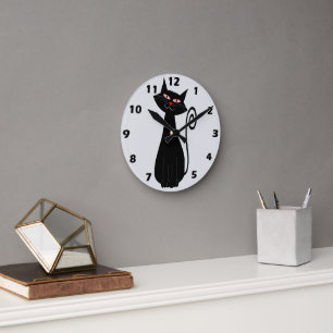 Horloge Ronde Conception de chat