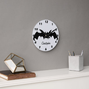 Horloge Ronde Conception de chauve-souris personnalisée
