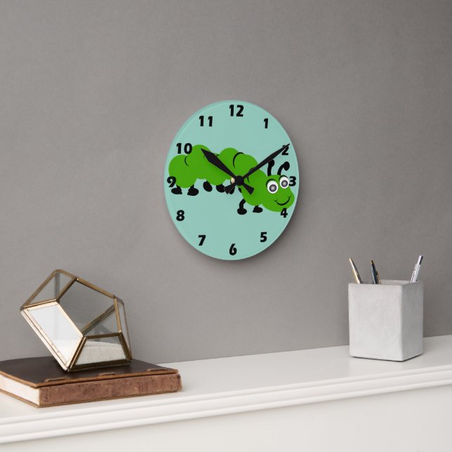 Horloge Ronde Conception de chenille (Bureau)
