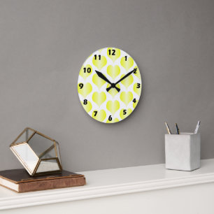 Horloge Ronde Conception de cœurs jaunes