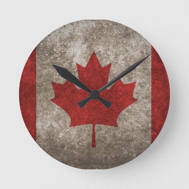 Horloge Ronde Conception de drapeau canadien géniale (Recto)