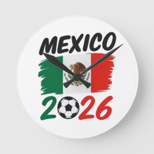 Horloge Ronde Conception de fan de football pour le Mexique 2026