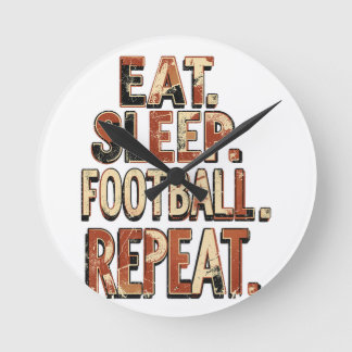 Horloge Ronde Conception de fan de football vintage | Graphique