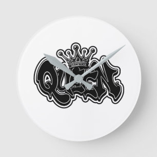 Horloge Ronde Conception de graffiti de reine
