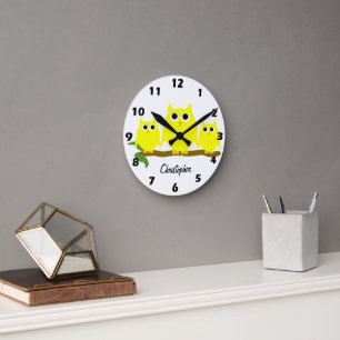 Horloge Ronde Conception de hiboux personnalisés