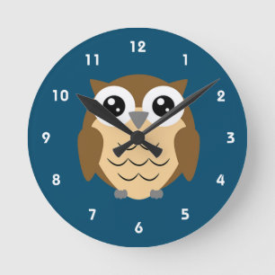 Horloge Ronde Conception de la chouette