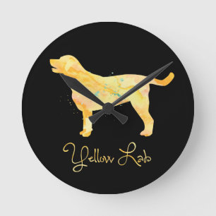 Horloge Ronde Conception de l'aquarelle du laboratoire jaune