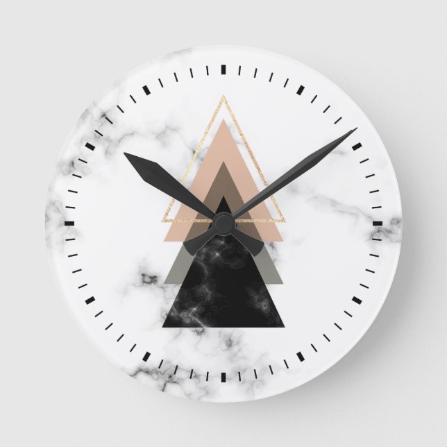 Horloge Ronde Conception de marbre en pastel d'impression (Recto)