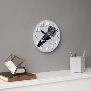Horloge Ronde Conception de microphone vintage personnalisée