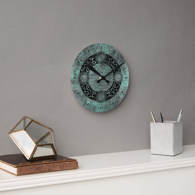 Horloge Ronde Conception de noeuds irlandais (Bureau)