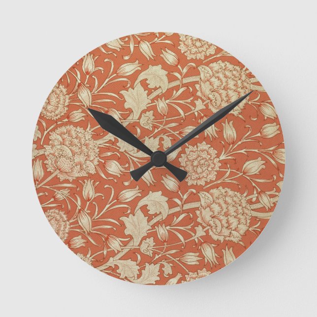 Horloge Ronde Conception de papier peint de tulipe, 1875 (Recto)