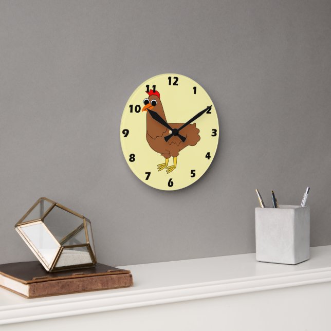 Horloge Ronde Conception de poulet (Bureau)
