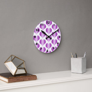 Horloge Ronde Conception de Purple Hearts