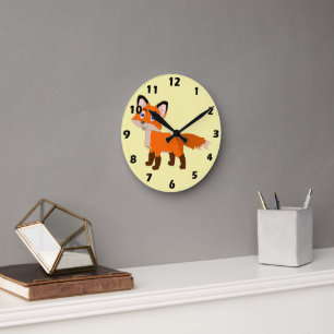 Horloge Ronde Conception de renard
