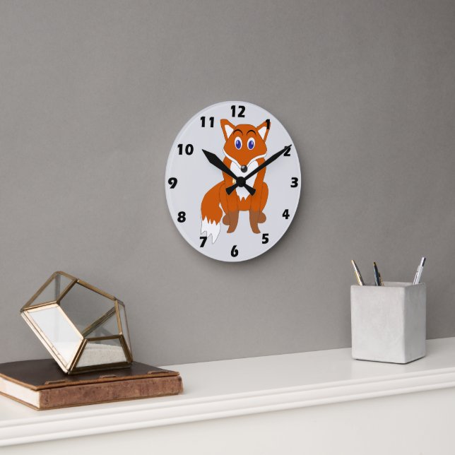 Horloge Ronde Conception de renard (Bureau)