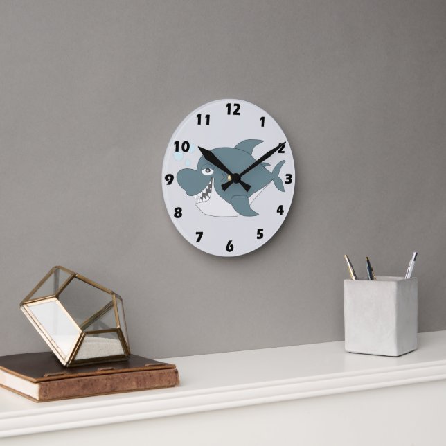 Horloge Ronde Conception de requin (Bureau)