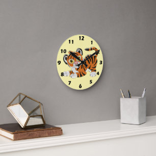 Horloge Ronde Conception de tigre