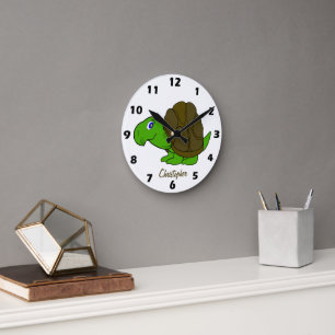 Horloge Ronde Conception de Tortue Personnalisée