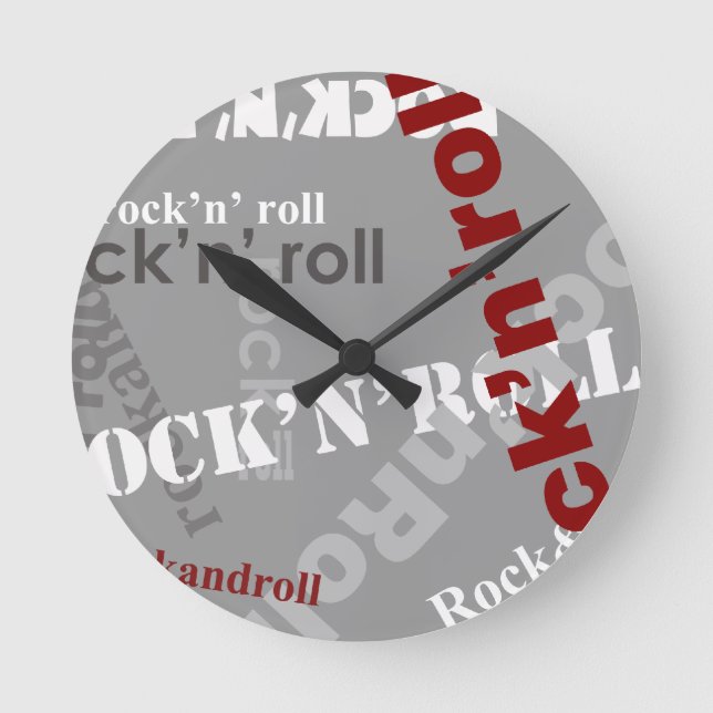 Horloge Ronde conception de typographie rock & roll (Recto)