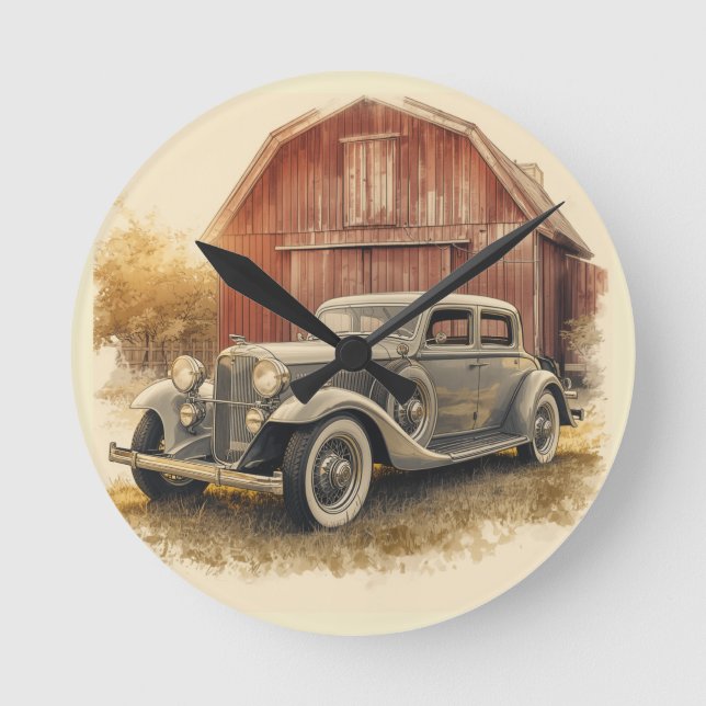 HORLOGE RONDE CONCEPTION DE VOITURE AUTOMATIQUE (Recto)
